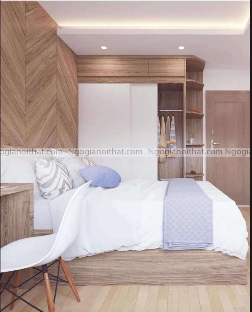 phòng ngủ đơn giản bằng gỗ