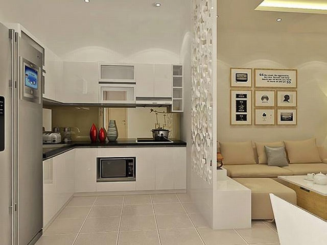 Xu hướng mới trong thiết kế nội thất là phòng bếp liền kề phòng khách